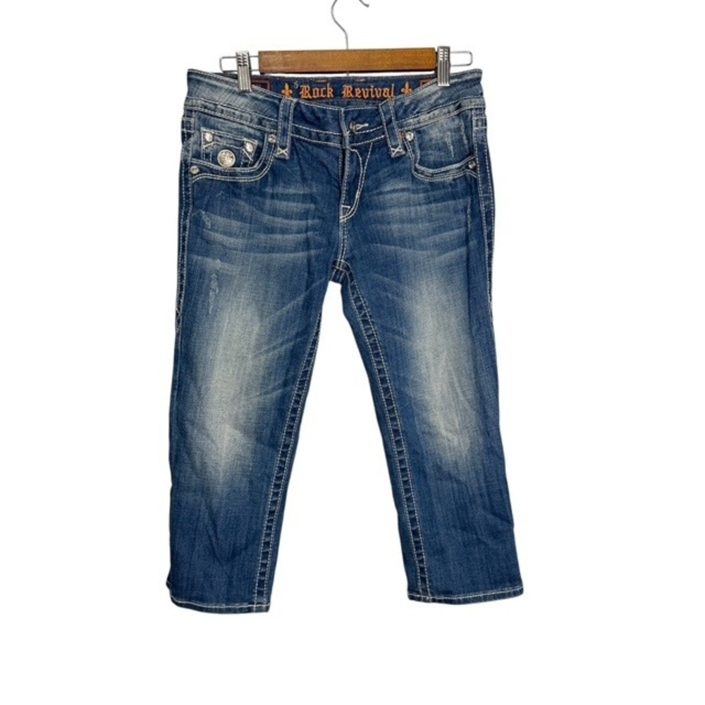 Rock Revival Capris Women's 29 Celine Jeans Denim Western Embellished Rodeo